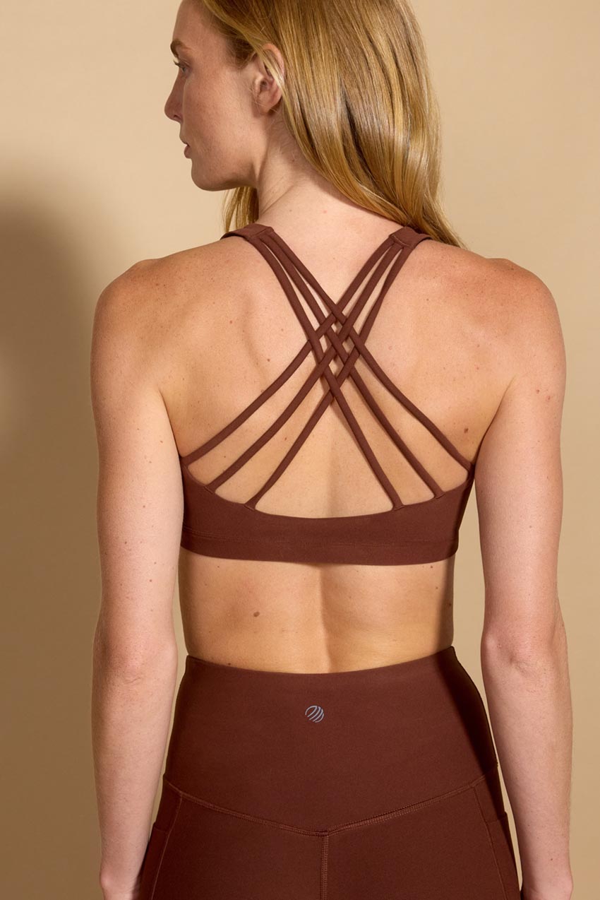 Explore Multi-Strap Light Support Sports Bra Peached