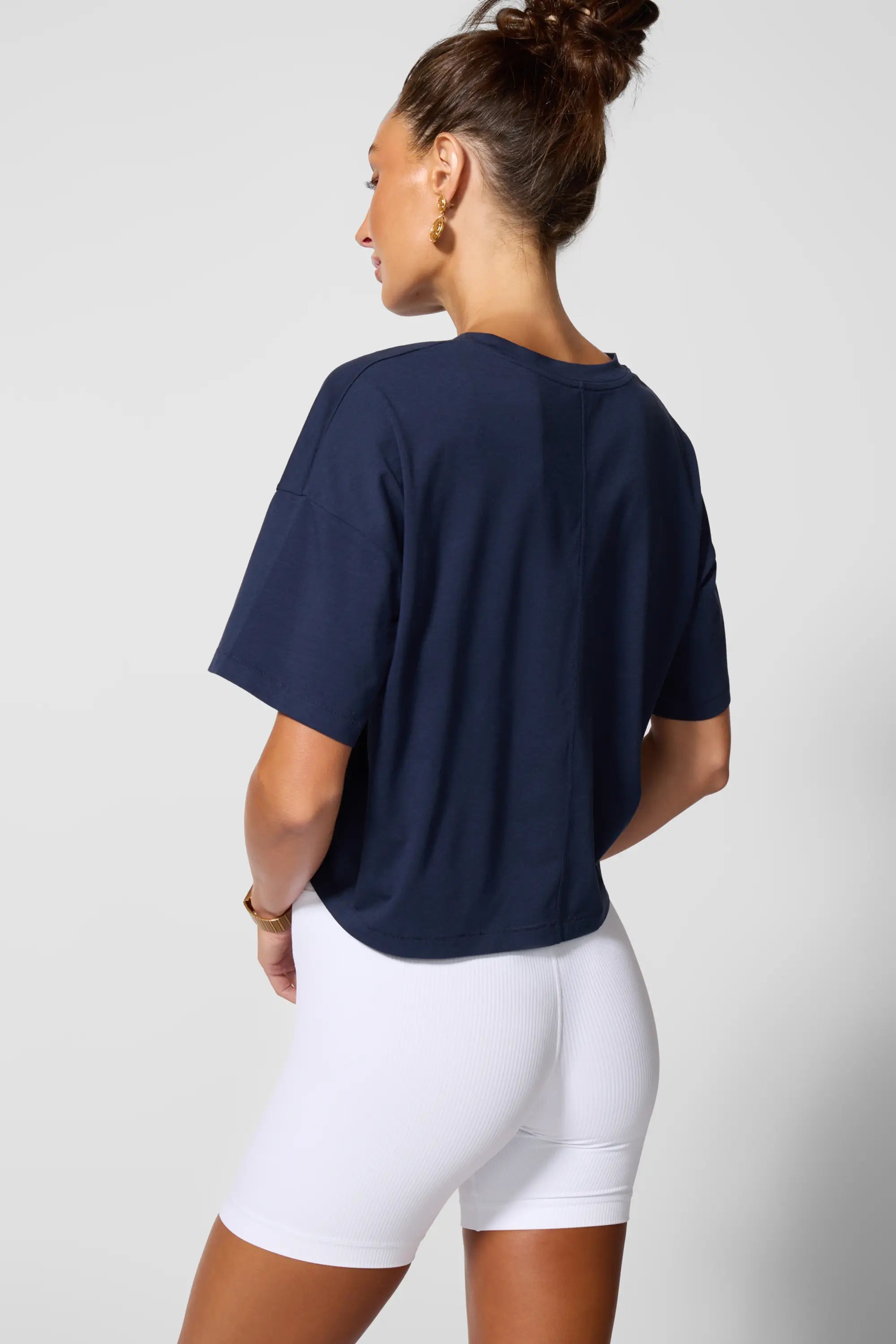 Pima Cotton Boyfriend Tee - Navy Blazer