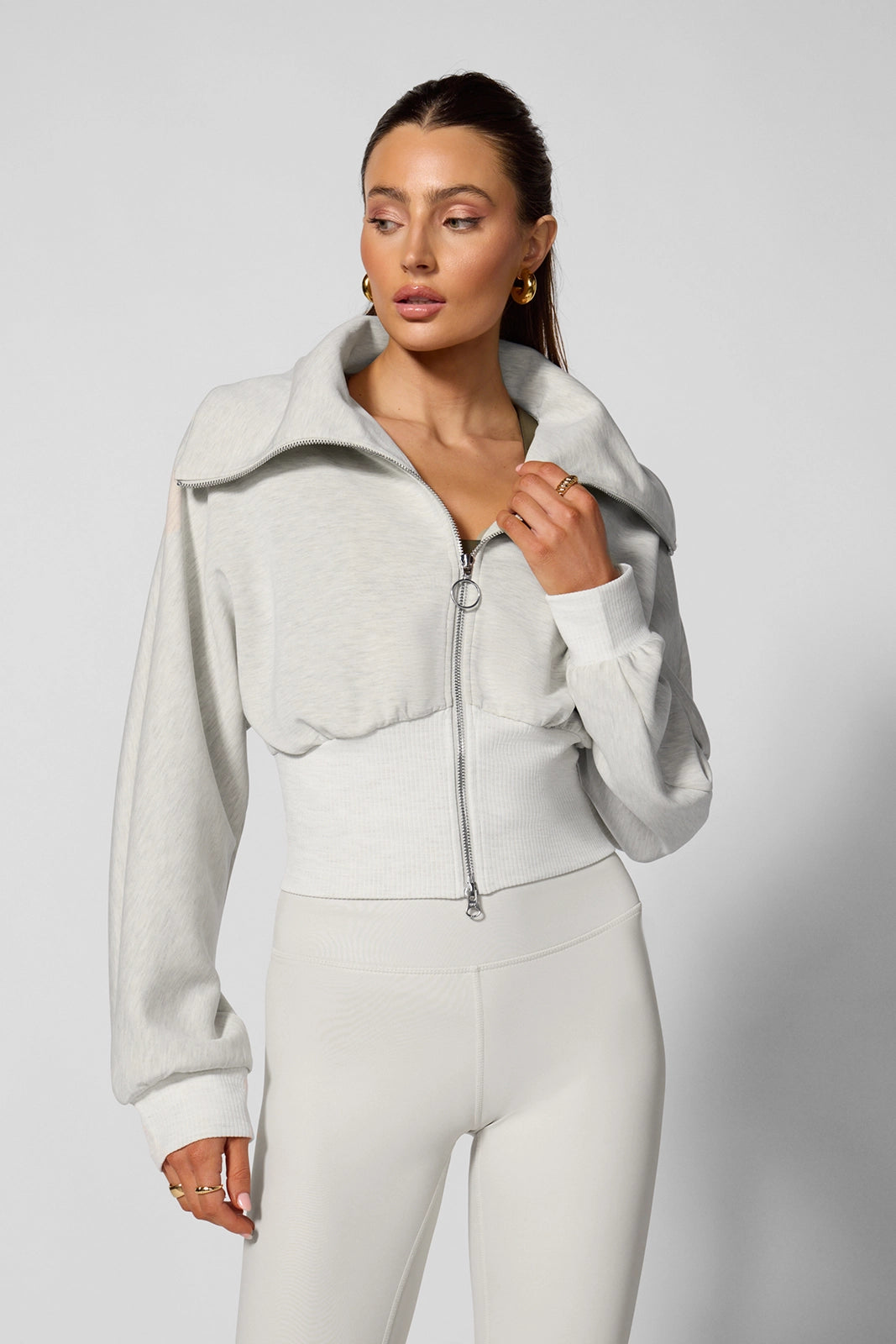 Dreamweave™ Corset Full Zip - Htr Moonbeam