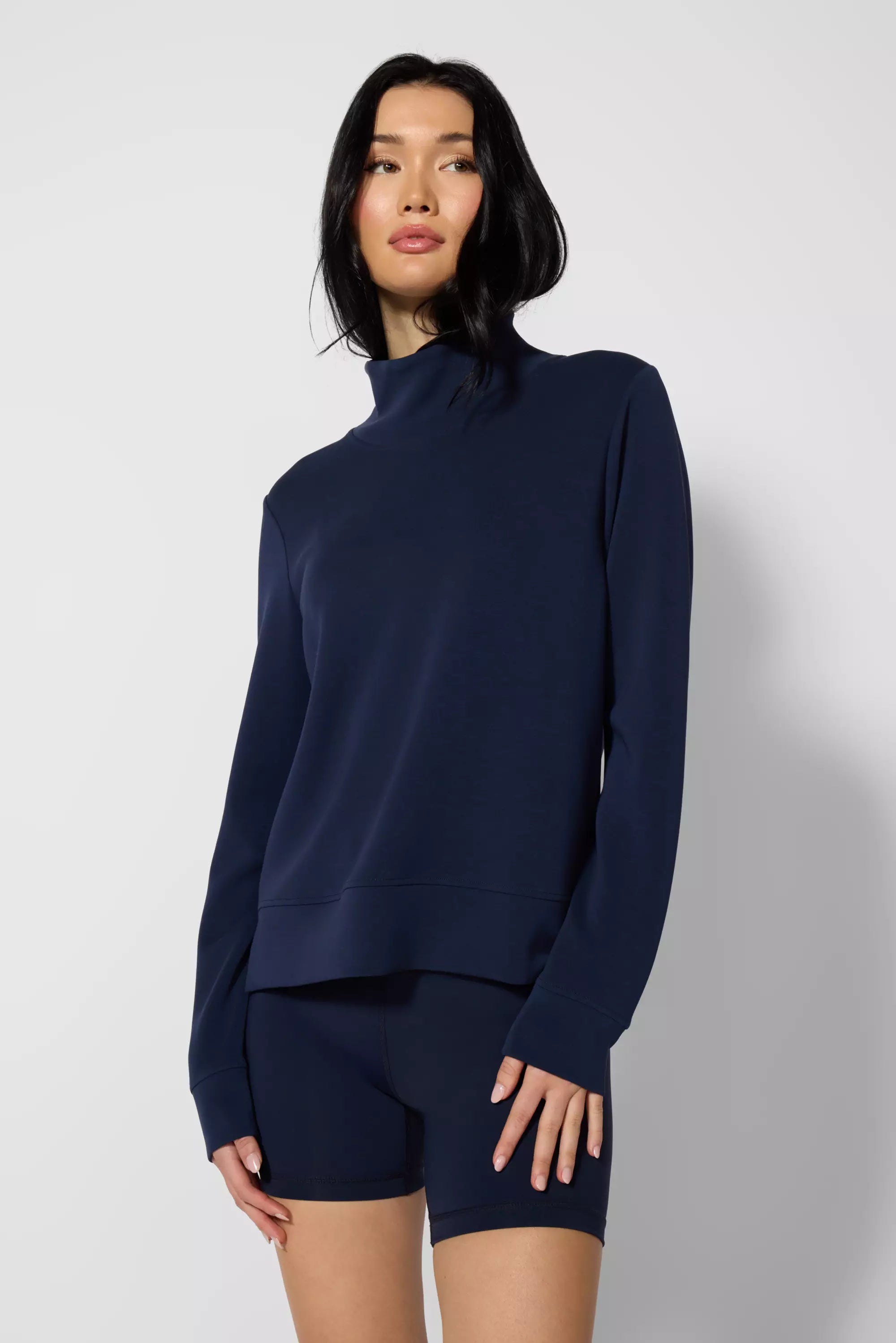 Dreamweave™ Mock Neck Sweatshirt - Navy Blazer