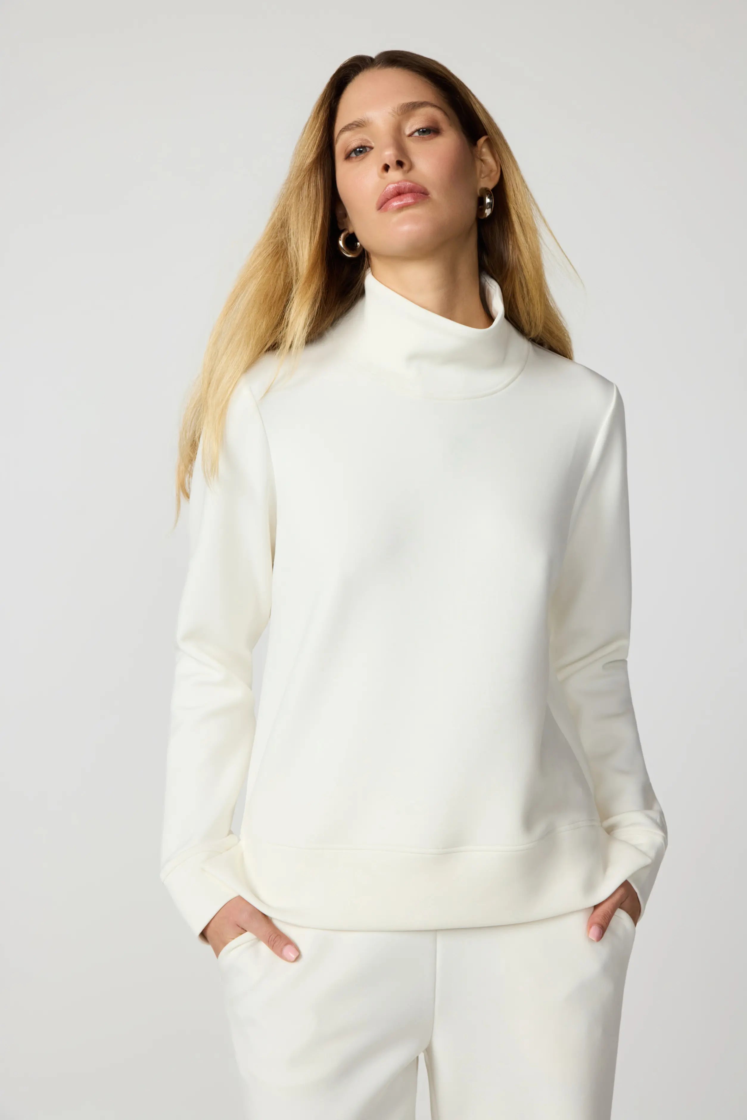 Dreamweave™ Mock Neck Sweatshirt - Vanilla