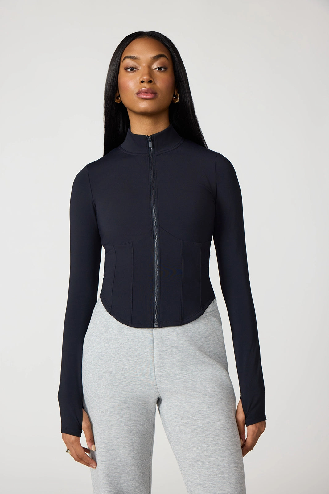 Sculpt Corset Full Zip - Black