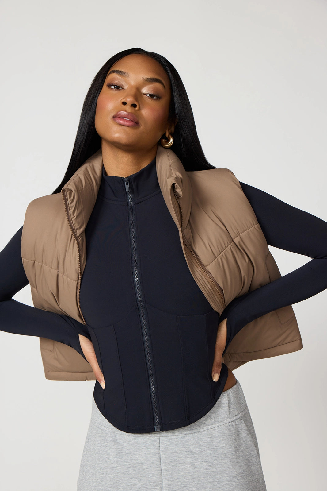 Sculpt Corset Full Zip - Black