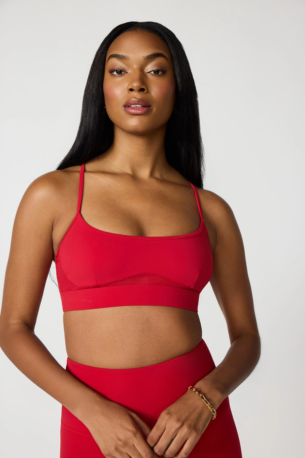 Sculpt Cross Back Bra - Haute Red