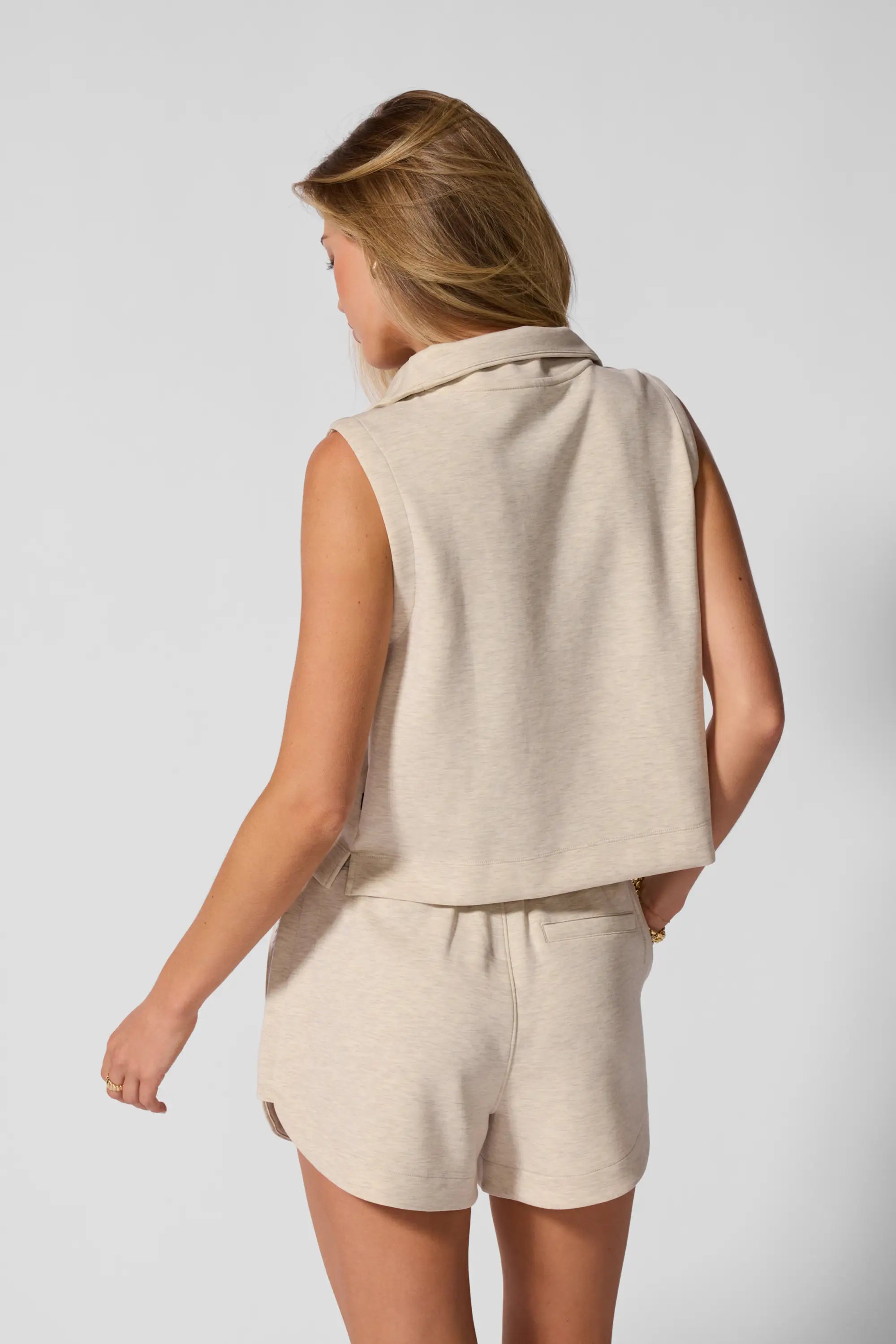 Dreamweave™ Half Zip Mock Neck Tank - Htr Birch