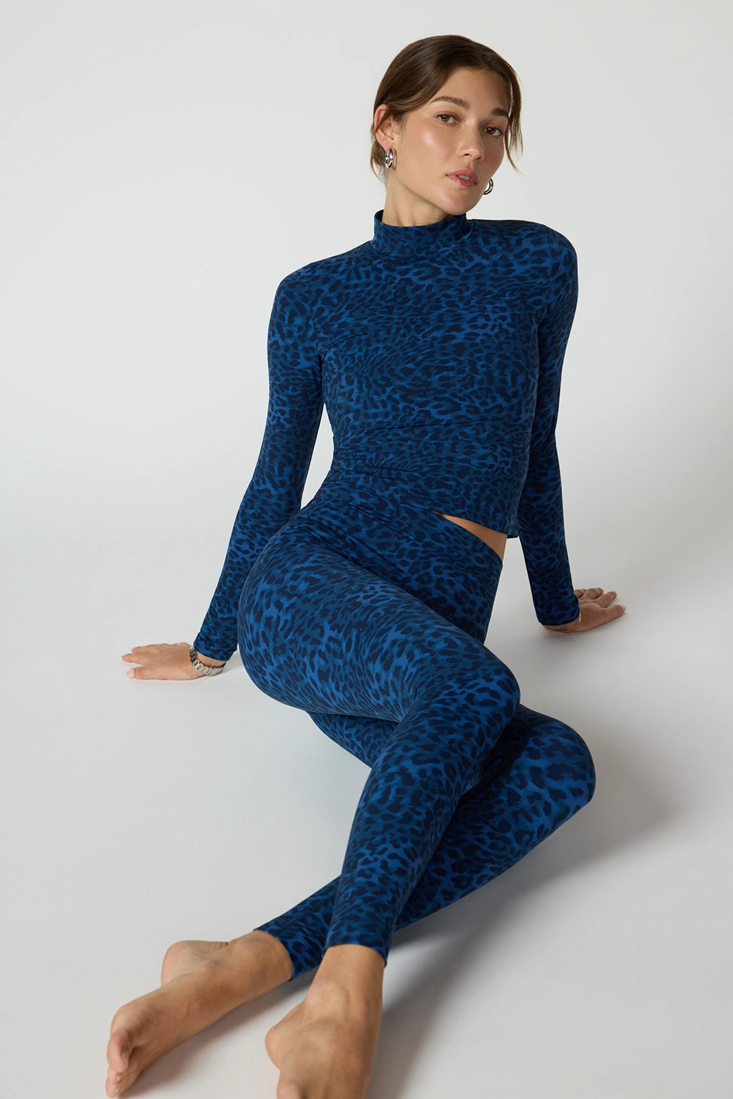 Printed Legging - Navy Blazer Leopard