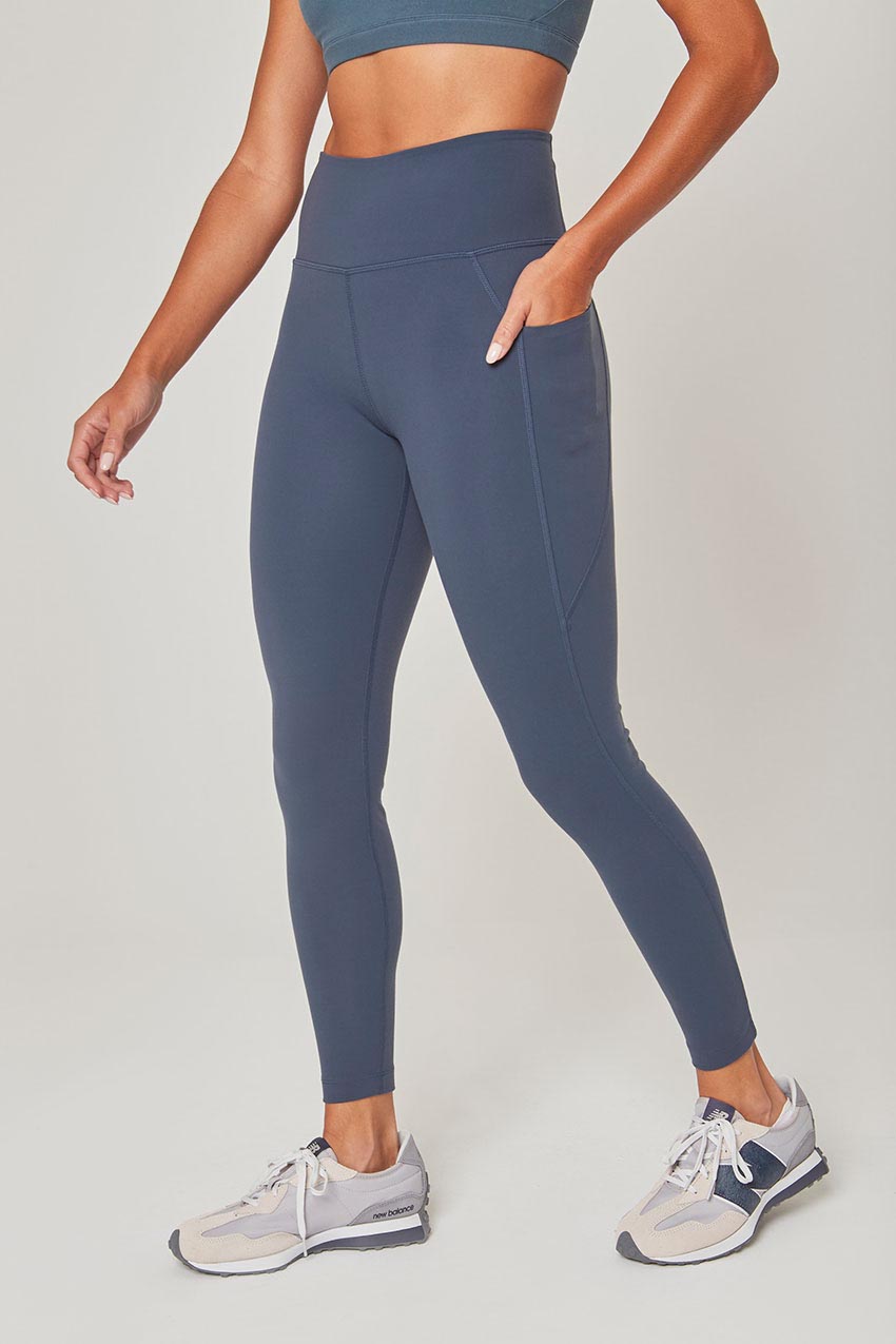 MPG Sport Velocity High-Waisted 26" Legging With Pocket - Sale in Teal