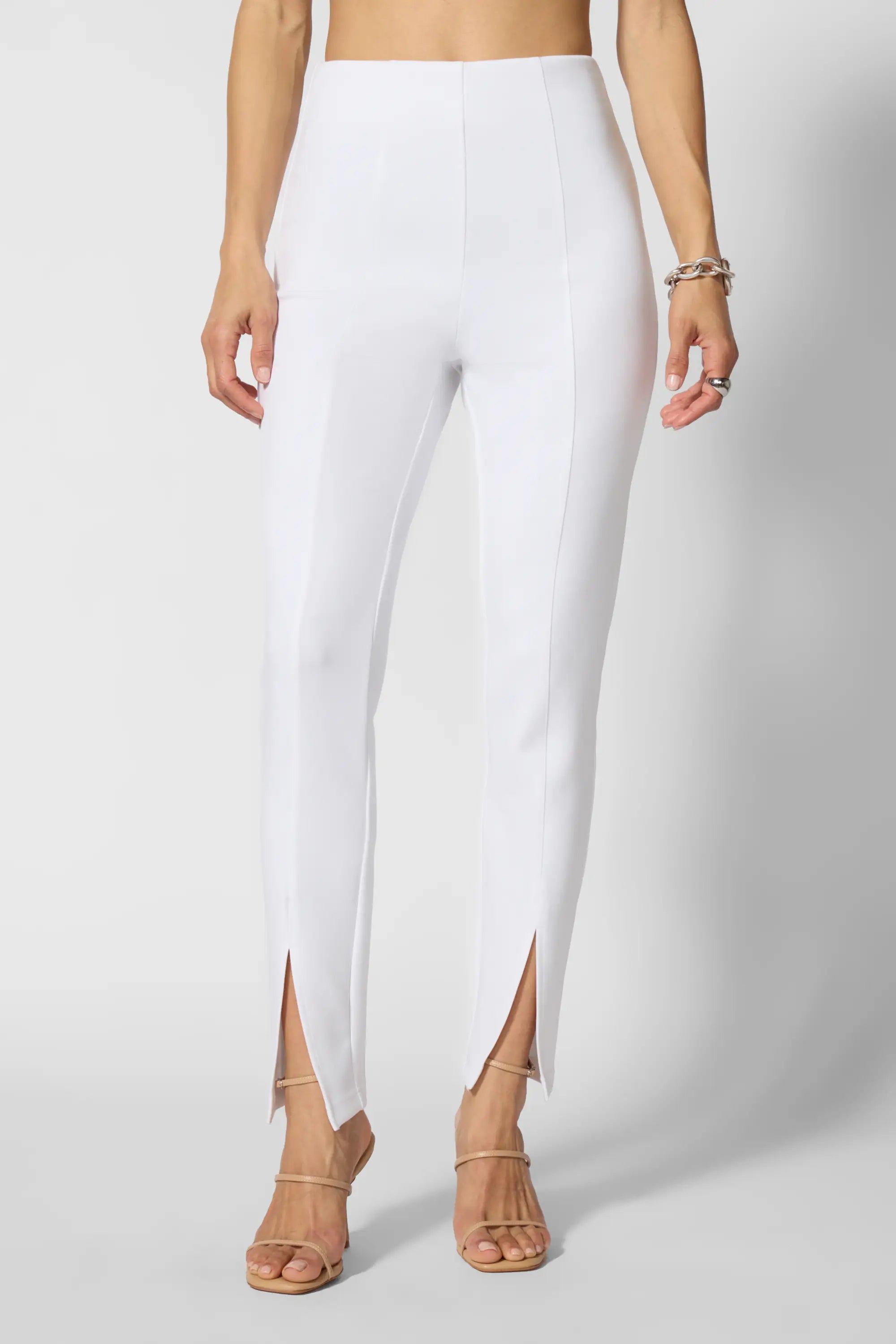 Front Slit Slim Pant - Brilliant White
