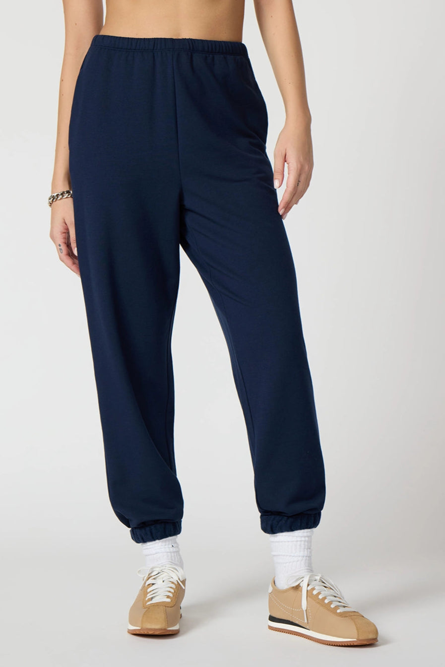 Cozy Fleece Boyfriend Sweatpant - Navy Blazer