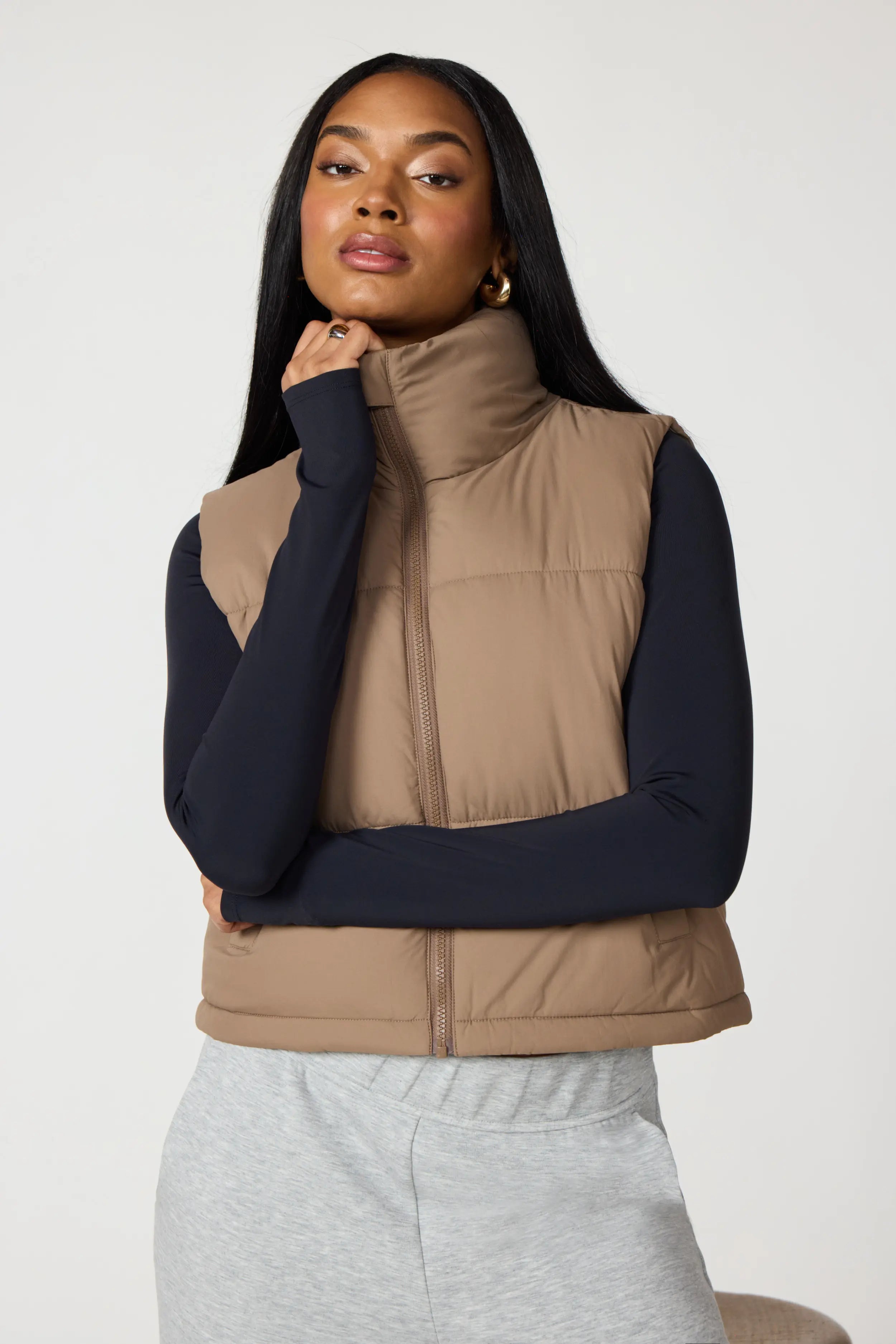 Matte Vest - Caribou