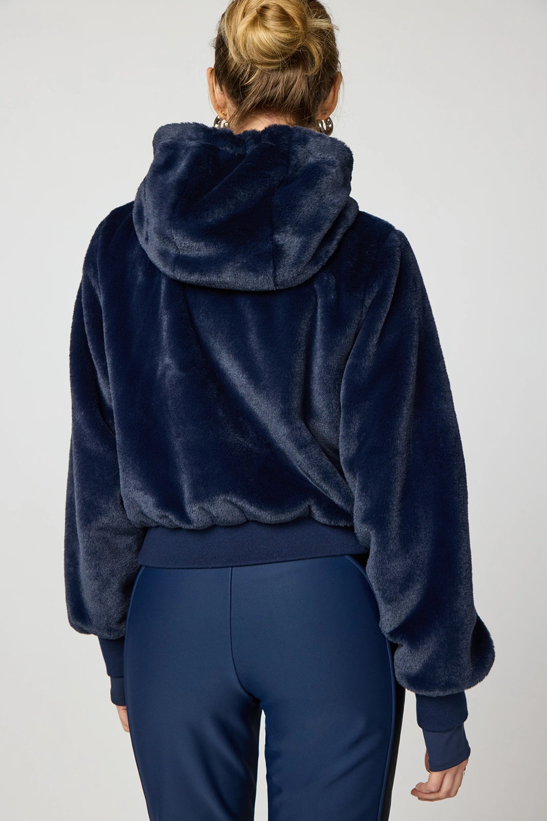 Plush Bomber Jacket - Navy Blazer