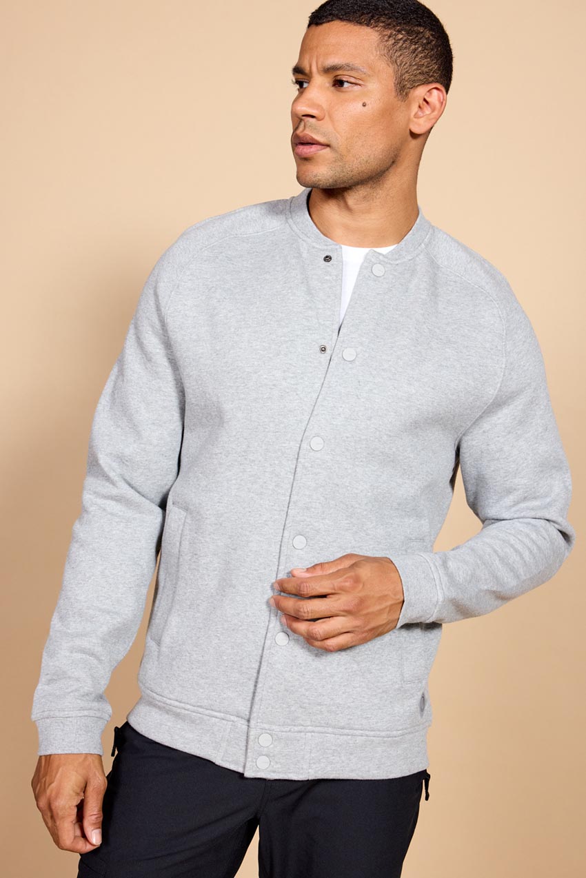 Men's Luxefleece Bomber Jacket - Htr Concrete