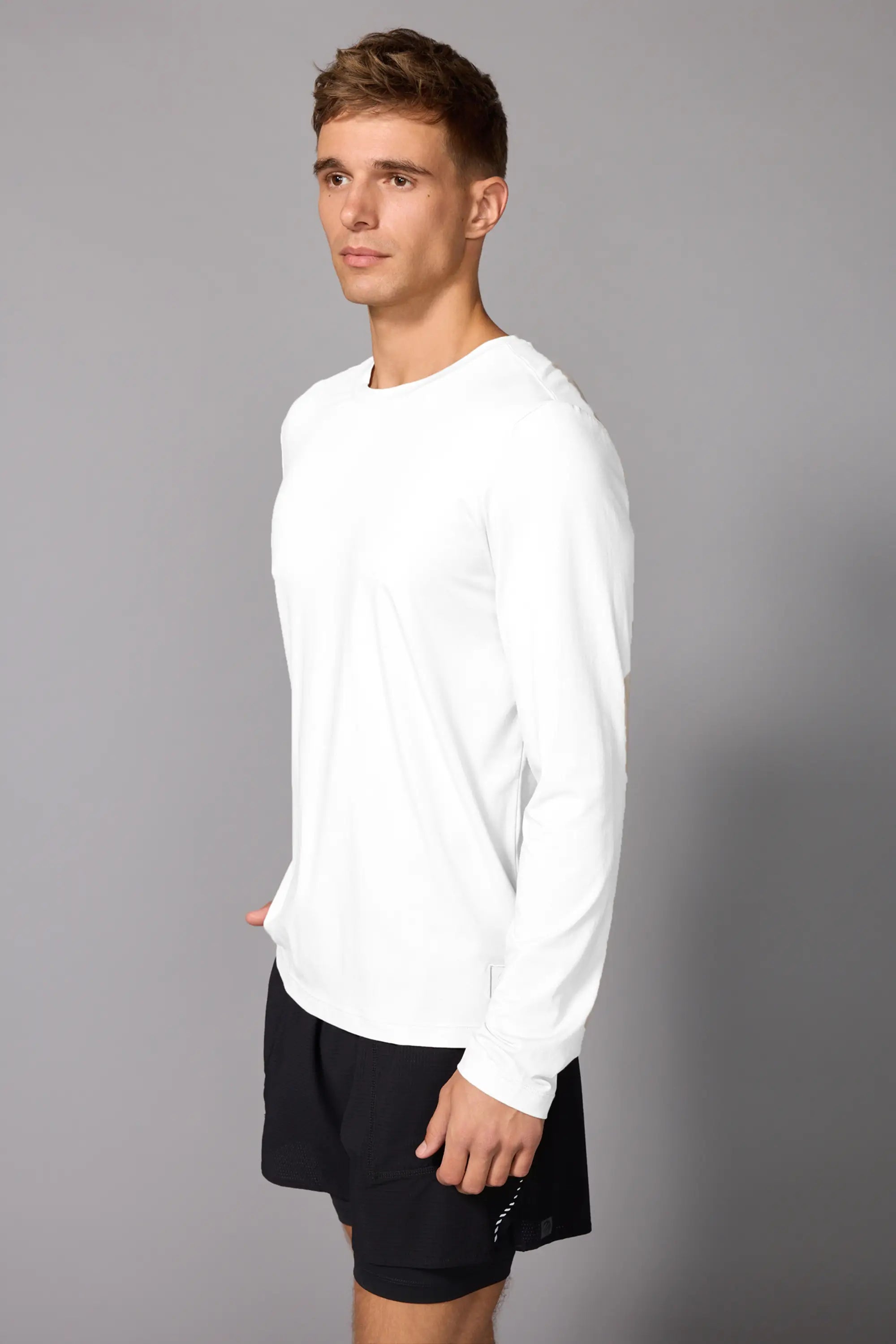 Pima Cotton Long Sleeve Tee - White