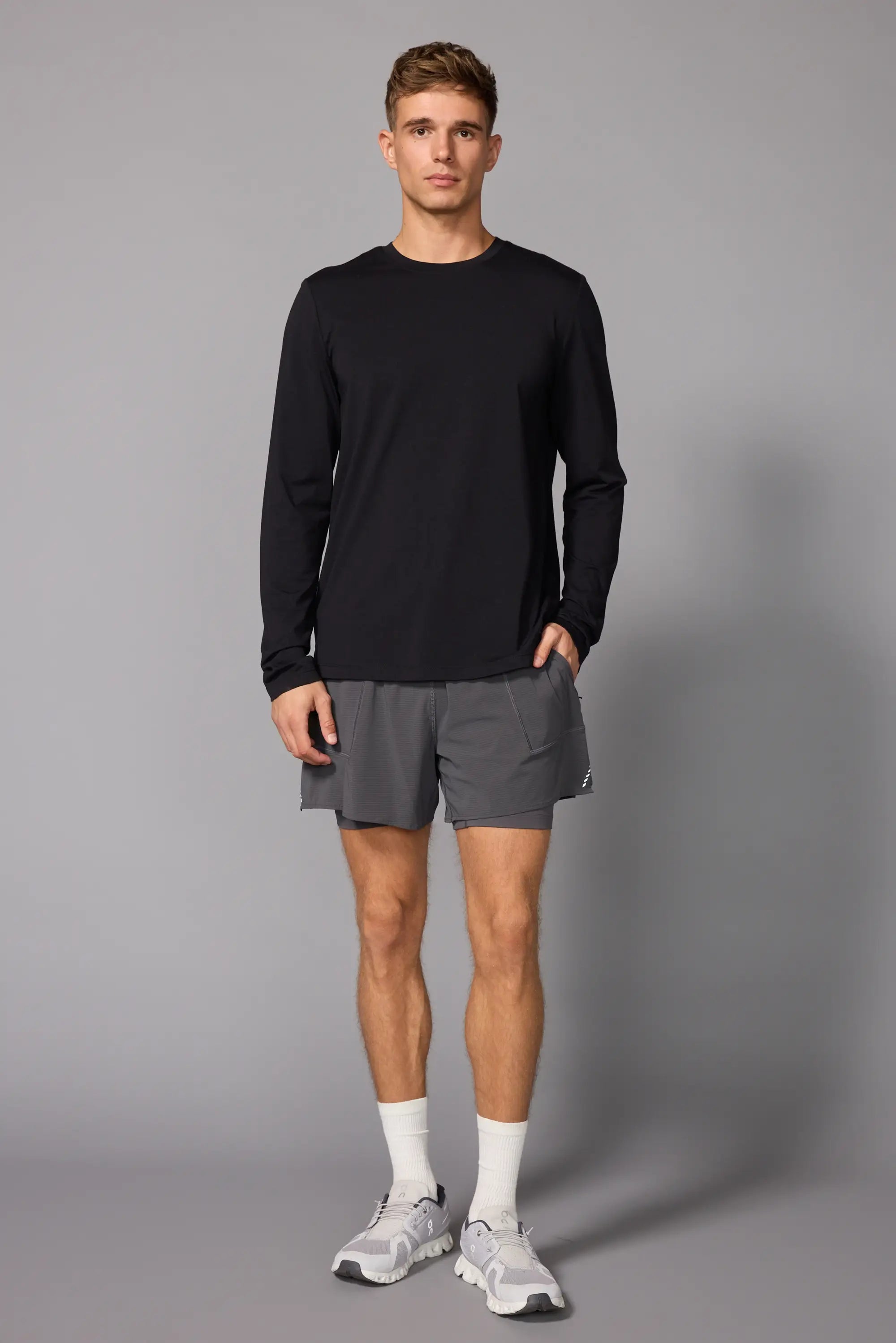 Pima Cotton Long Sleeve Tee - Black