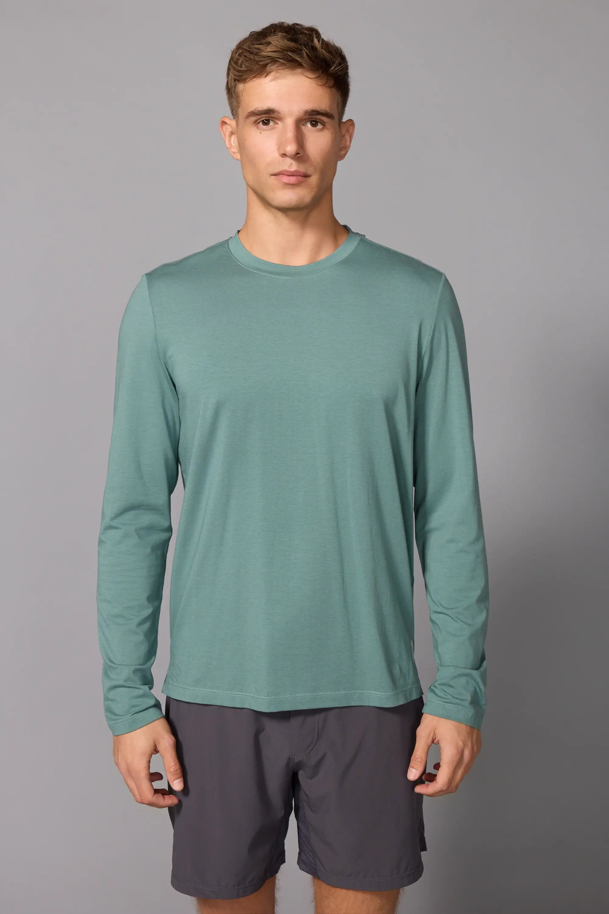 Pima Cotton Long Sleeve Tee - Silver Pine