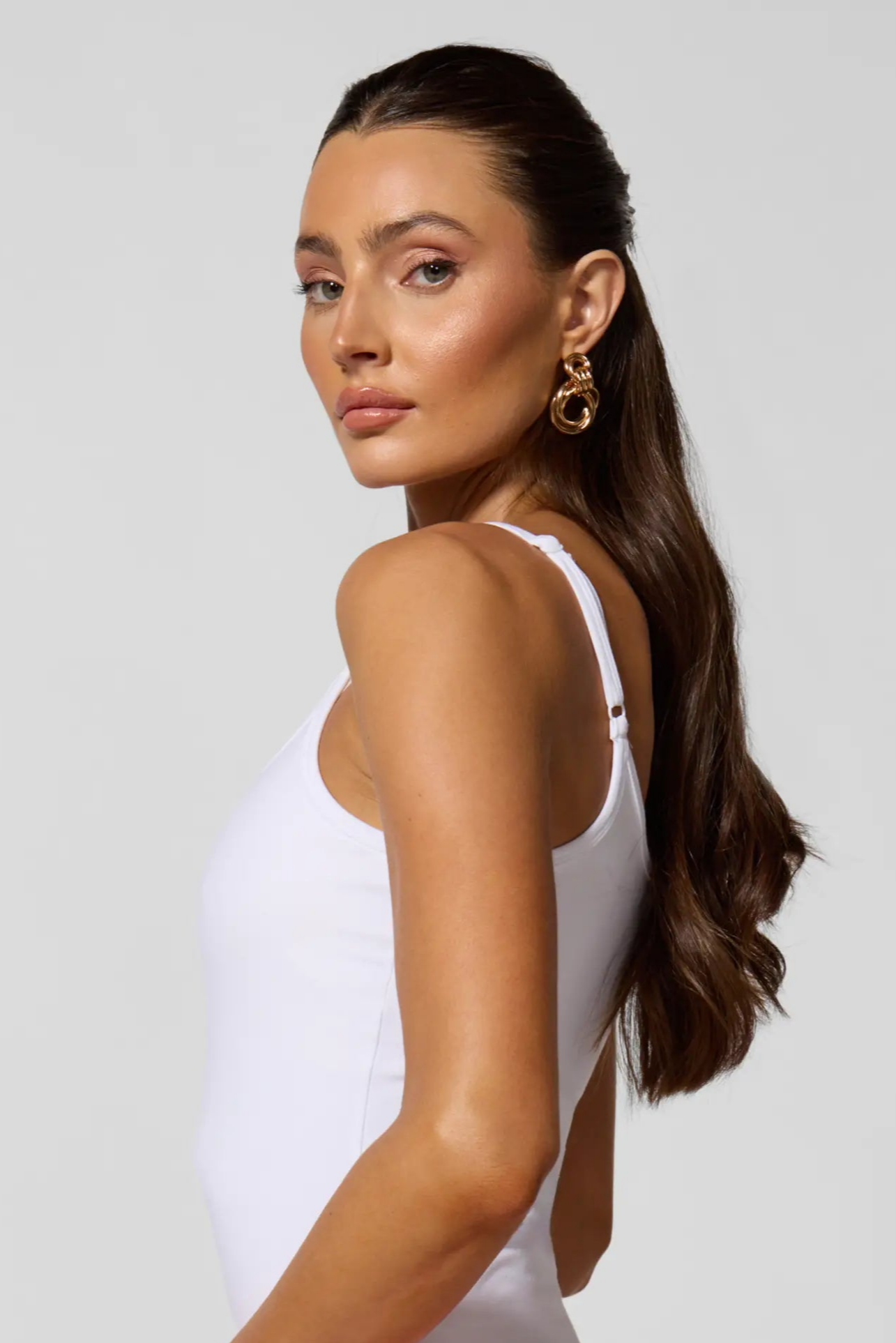 Cloud Strappy Tank with Support - Brilliant White